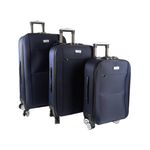 3pc Jemark Sky High Soft Case Travel Suitcase/Luggage - Navy