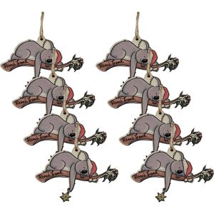 8PK Urban Renee Treml Koalas Hanging Decoration 8cm Grey Assorted