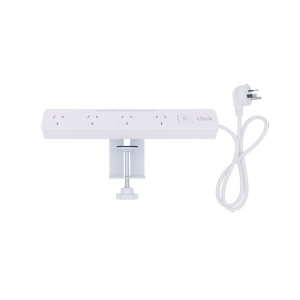 Click 4 Outlet Power Board with Desk Mounting Clamp