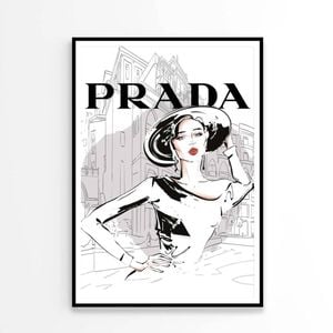 Black And White Stylish Lady   Print 100% Australian Made 90 x 120cm   (Poster)