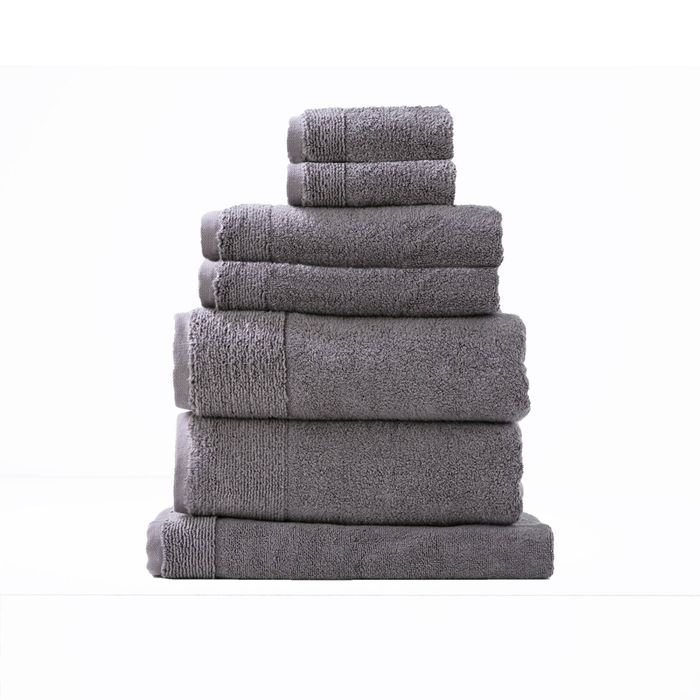 7pc Renee Taylor Aireys Hand/Face Bath/Towel Set Zero Twist Cotton 650GSM Nickel