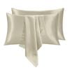 LINENOVA 2PCS 100% Mulberry Silk Pillow Cases Genuine Silk Pillowcases - Champagne