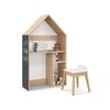 Costway 2-in-1 Kids House-shaped Table And Chair Set Children Bookshelf Toy Storage Cabinet W/blackboard