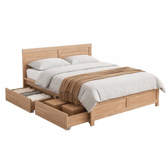 Artiss Double Bed Frame With 2 Drawers Bedroom Furniture