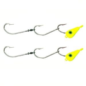 2x 40g TT Lures Bait Trolling Size 7/0 Tarpon Hooks Mackeral Rig - Charteuse