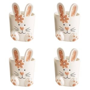 4x Urban 11cm Country Bunny Pot Home/Garden Decor Sage/Pink - Assorted