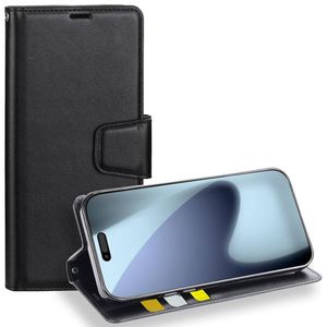 For Apple iPhone 17 Case, Hanman Wallet Leather Flip Magnetic Stand Case Cover (Black)