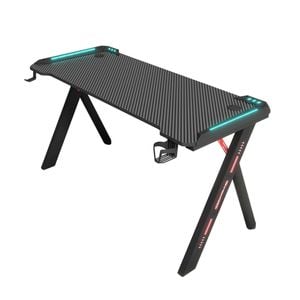 Miuz Gaming Desk Office Computer Desk Home Study Carbon Fiber Table Rgb Led