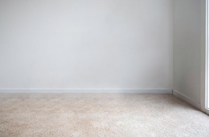 A room with grey painted walls