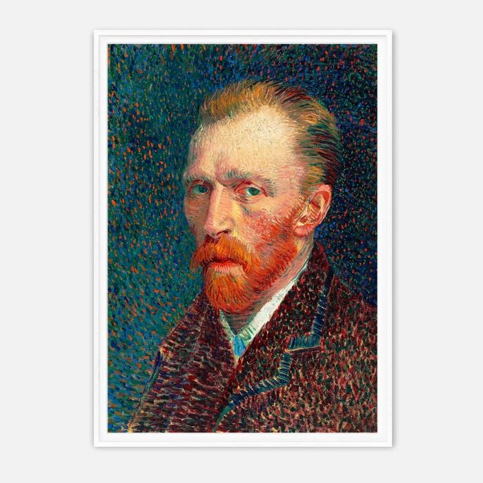Galrie Vincent van Gogh Self-Portrait Art Print - Iconic Post-Impressionist Masterpiece, White Frame, 70 x 100cm (28 x 40inch)