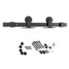 Rolltrak 2000 x 40 x 6mm Matte Black Smooth Finish Top Fix Barn Door Track Set - Matte Black
