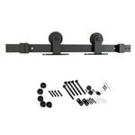 Rolltrak 2000 x 40 x 6mm Matte Black Smooth Finish Top Fix Barn Door Track Set - Matte Black