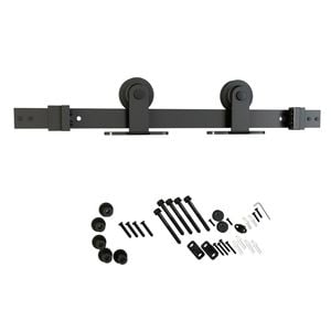 Rolltrak 2000 x 40 x 6mm Matte Black Smooth Finish Top Fix Barn Door Track Set - Matte Black