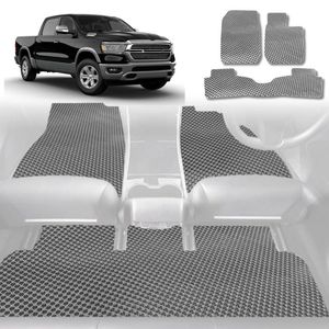 6D Diamond Car Floor Mats for RAM 1500 Laramie 2019-Current-Full Set-Grey-Outback GT