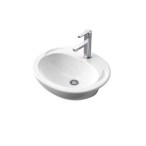 Caroma 500 x 430mm White Semi Recessed Concorde Vanity Basin 1TH - 1TH