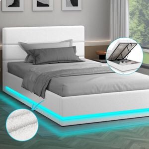 ALFORDSON Bed Frame Gas Lift RGB LED Single