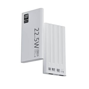 Veloreo Portable Charger 10,000mAh 22.5W Power Bank Fast Charge 16 15 14 Type C Lightning White