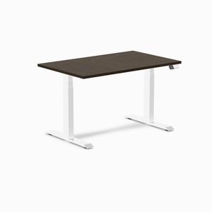 Desky Dual Bamboo Sit Stand Desk White Frame 120cm
