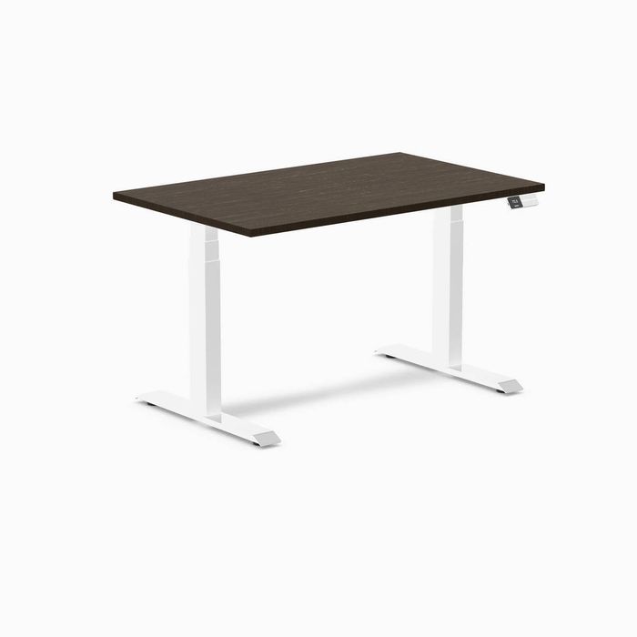Desky Dual Bamboo Sit Stand Desk White Frame 120cm