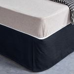 CottonMore Bed Skirt Valance Corrugated Seersucker Pattern Charcoal - Queen