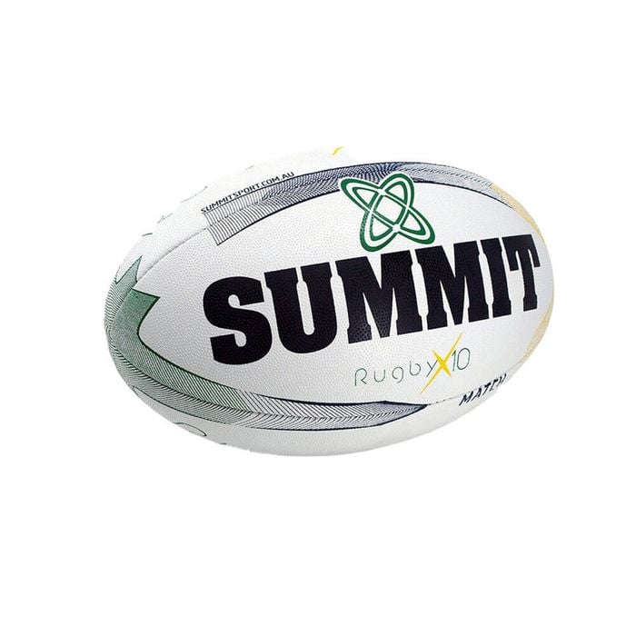 Summit Global X10 Rugby Match Union Ball Size 5 - White