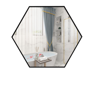 Best World 70cm X 81cm Black Besty Hexagon Mirror