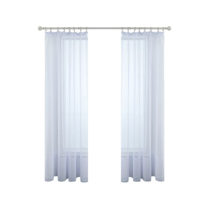 Smart Home Products White Ayr Pencil Pleat Net Sheer Curtain - 150-230 x 213cm