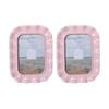 2x Urban Products Isla Pink Decorative Photo Frame Beaded Edge 4x6inch