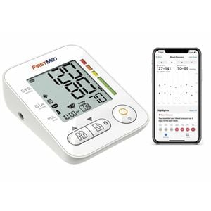 Bluetooth Blood Pressure Monitor, Large Cuff 22-42cm, Digital, Smartphone Compatible - First Med