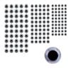 Artizan Molded Lure Eyes, 3.5, 5, 6.5mmd, Silver/black, Qty 150