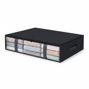 4-Pack Under Bed Storage Bags with Clear Window - Black