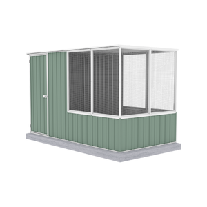 Absco Sheds 1.52 x 2.96 x 1.8m Pale Eucalypt Full Door Flat Roof Chicken Coop