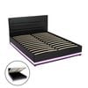 Artiss Bed Frame Double Size LED Gas Lift Black LUMI