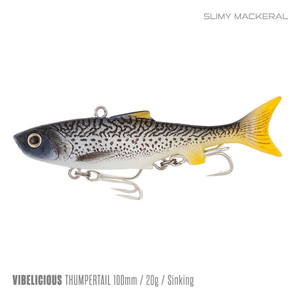 Samaki Vibelicious Thumper Tail 100mm Vibe Fishing Lure Slimy Mackeral