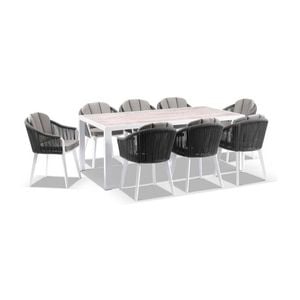 Outdoor Alpine 8 Seater Rope & Aluminium Dining Setting