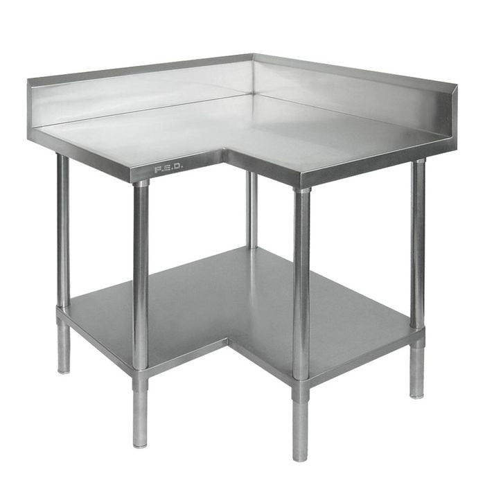 Modular Systems Corner Workbench, 150mm Splashback & Undershelf 900x900x900mm Wbcb7-0900/a