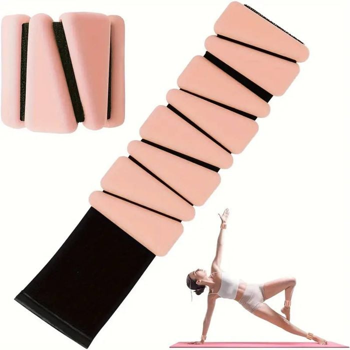 NNETM 1 Pair Silicone Weighted Wristbands & Ankle Straps, 2lbs/907.18g - Salmon Pink