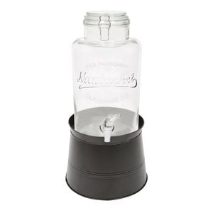 Rink Drink Glass Drinks Dispenser with Tap & Black Bucket Stand - 6.5L