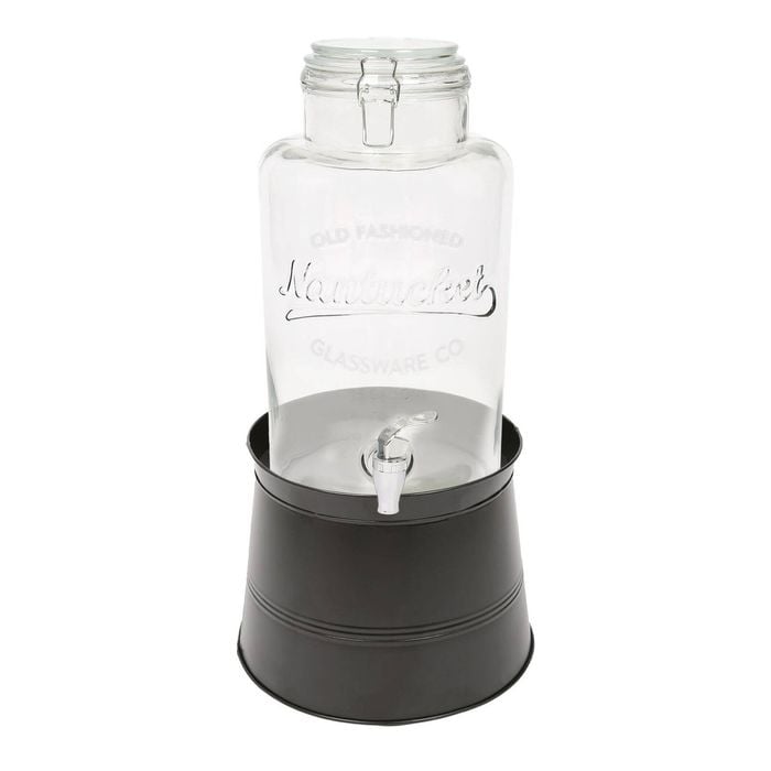 Rink Drink Glass Drinks Dispenser with Tap & Black Bucket Stand - 6.5L