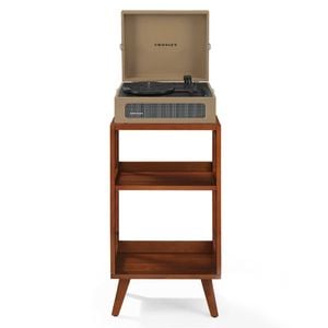 Crosley Voyager Bluetooth Portable Turntable + Crosley Asheville Stand Bundle- Tan