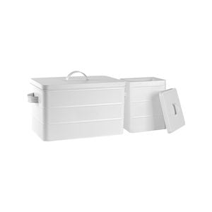 Harbour Housewares Vintage Metal Storage Canister 2pc Set
