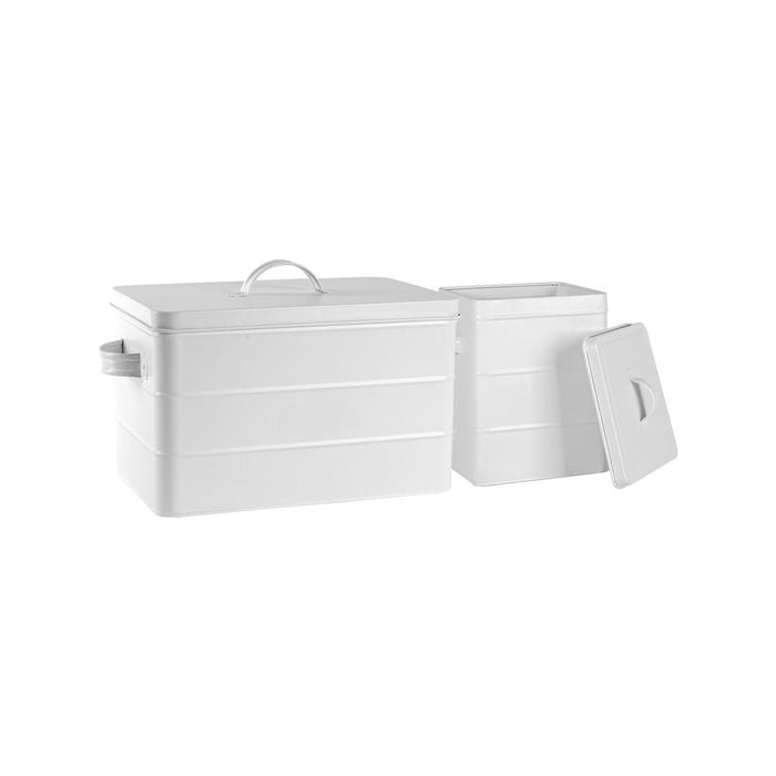 Harbour Housewares Vintage Metal Storage Canister 2pc Set