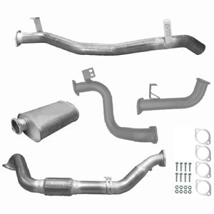 Ignite Exhausts Turbo Back For Toyota Landcruiser 78 Series V8 Troopy 3" No Cat With Muffler Raw Aluminised Steel