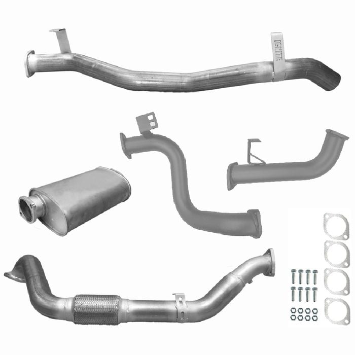 Ignite Exhausts Turbo Back For Toyota Landcruiser 78 Series V8 Troopy 3" No Cat With Muffler Raw Aluminised Steel