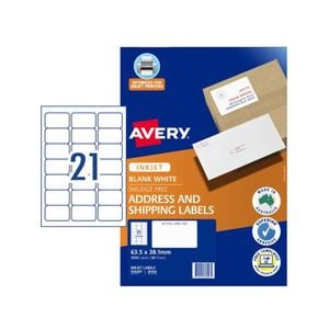 Avery Label for Inkjet Printer 50pcs (21 per Sheet)