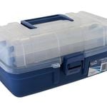 Jarvis Walker 2 Tray Clear Top Fishing Tackle Box - Tackle Storage Box -Tool Box
