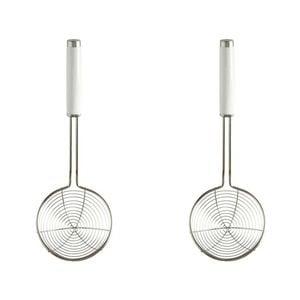 2PK KitchenAid Stainless Steel Wire Strainer Bowl w/ Handle 13cm - White