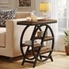 Oakory 3-tier End Table With Rustic Brown Engineered Wood And Black Metal Frame