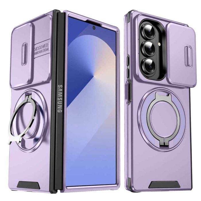 Soka Smooth Armor With Stand Case (suits Galaxy Z Fold 7) - Purple