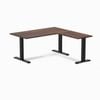 Desky Fixed Height American Rustic Pine Softwood L-Shape Office Desk 1500x1550mm Matte Black Frame